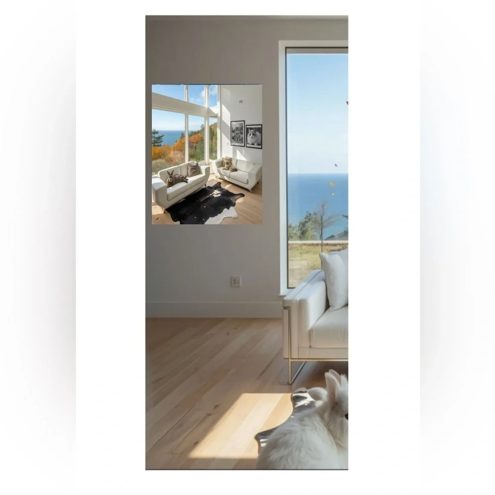 HANDCRAFTED digital art work Elegant White and black decor design for a wall